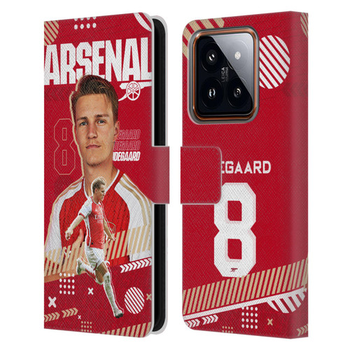 Arsenal FC 2023/24 First Team Martin Ødegaard Leather Book Wallet Case Cover For Xiaomi 14