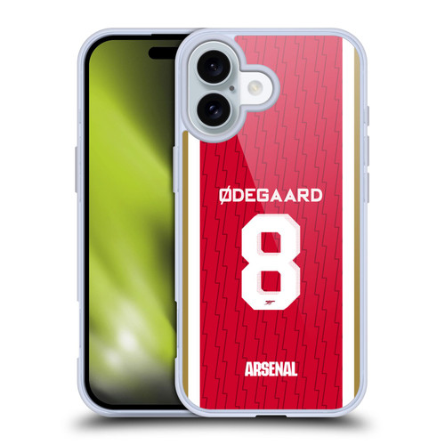 Arsenal FC 2023/24 Players Home Kit Martin Ødegaard Soft Gel Case for Apple iPhone 16