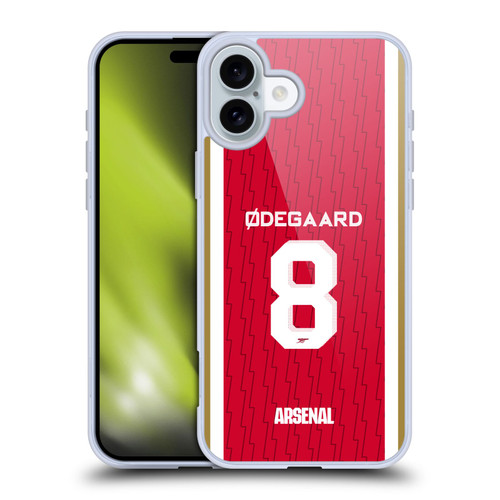 Arsenal FC 2023/24 Players Home Kit Martin Ødegaard Soft Gel Case for Apple iPhone 16 Plus