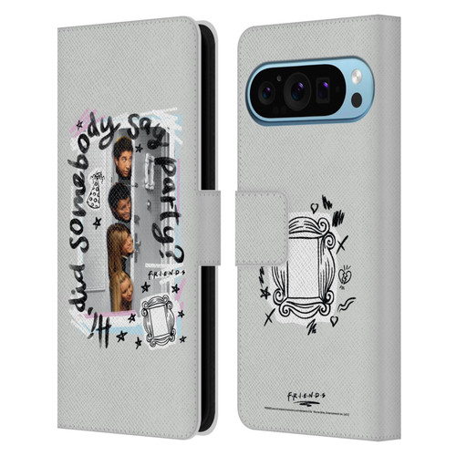 Friends TV Show Doodle Art Somebody Say Party Leather Book Wallet Case Cover For Google Pixel 9 / Pixel 9 Pro
