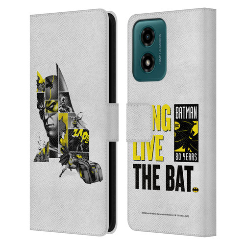 Batman DC Comics 80th Anniversary Collage Leather Book Wallet Case Cover For Motorola Moto G04/G04s/G24 4G