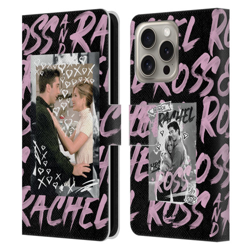 Friends TV Show Doodle Art Ross And Rachel Leather Book Wallet Case Cover For Apple iPhone 16 Pro