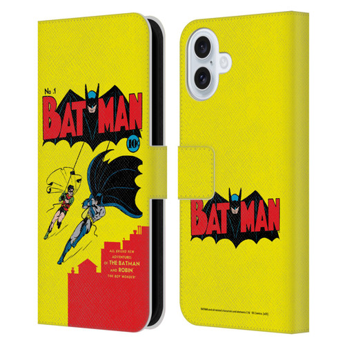 Batman DC Comics Famous Comic Book Covers Number 1 Leather Book Wallet Case Cover For Apple iPhone 16 Plus