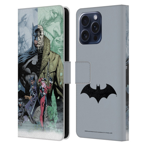 Batman DC Comics Famous Comic Book Covers Hush Leather Book Wallet Case Cover For Apple iPhone 16 Pro Max