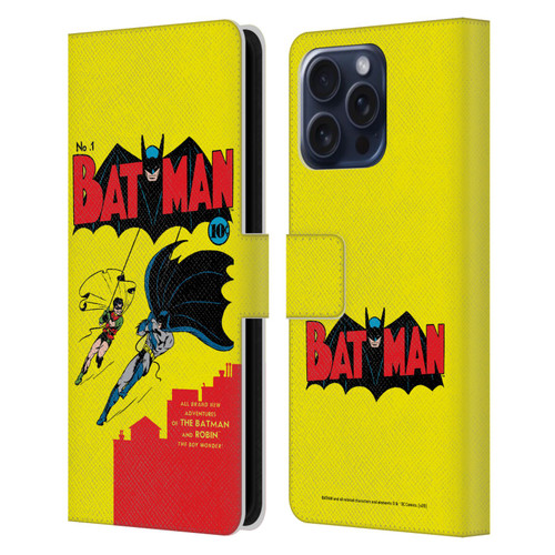 Batman DC Comics Famous Comic Book Covers Number 1 Leather Book Wallet Case Cover For Apple iPhone 16 Pro Max