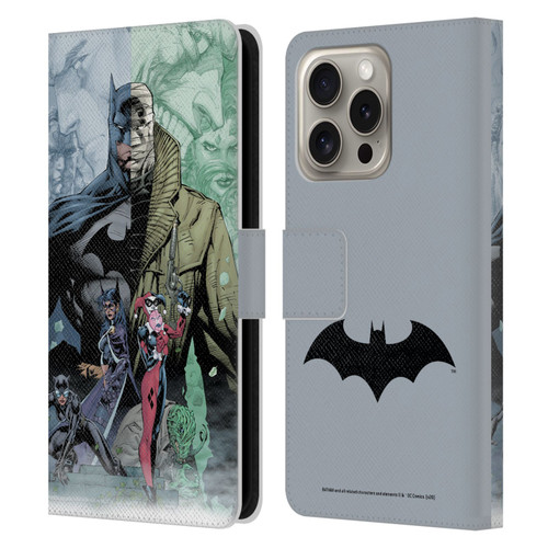 Batman DC Comics Famous Comic Book Covers Hush Leather Book Wallet Case Cover For Apple iPhone 16 Pro