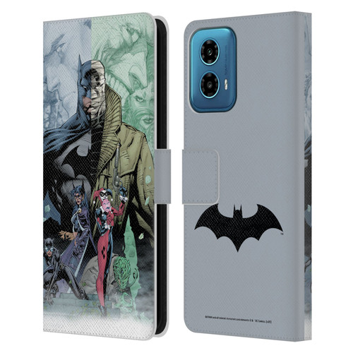 Batman DC Comics Famous Comic Book Covers Hush Leather Book Wallet Case Cover For Motorola Moto G34 5G