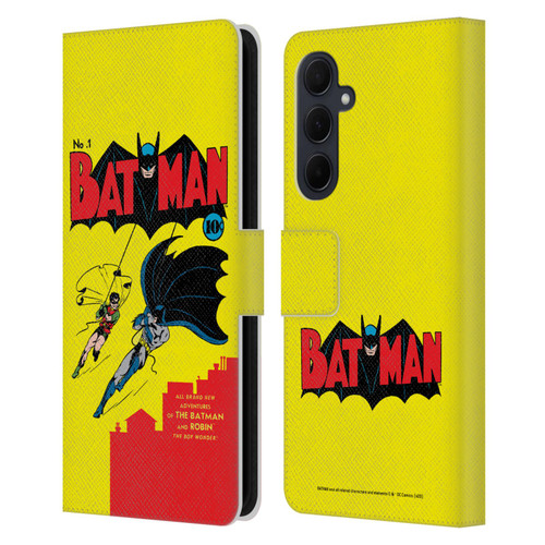 Batman DC Comics Famous Comic Book Covers Number 1 Leather Book Wallet Case Cover For Samsung Galaxy A35 5G