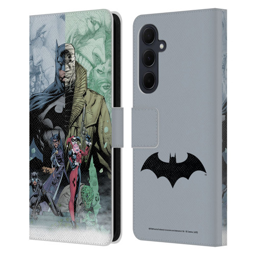 Batman DC Comics Famous Comic Book Covers Hush Leather Book Wallet Case Cover For Samsung Galaxy A35 5G