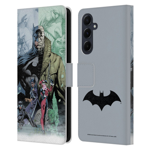 Batman DC Comics Famous Comic Book Covers Hush Leather Book Wallet Case Cover For Samsung Galaxy A55 5G