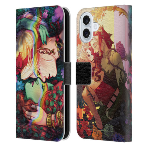 Batman DC Comics Gotham City Sirens Poison Ivy & Harley Quinn Leather Book Wallet Case Cover For Apple iPhone 16 Plus