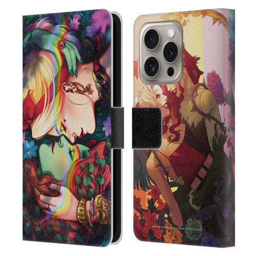 Batman DC Comics Gotham City Sirens Poison Ivy & Harley Quinn Leather Book Wallet Case Cover For Apple iPhone 16 Pro