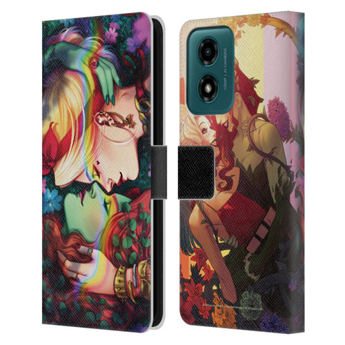 Batman DC Comics Gotham City Sirens Poison Ivy & Harley Quinn Leather Book Wallet Case Cover For Motorola Moto G04/G04s/G24 4G