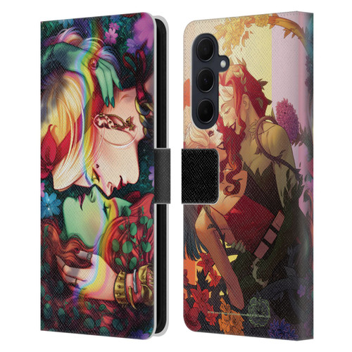 Batman DC Comics Gotham City Sirens Poison Ivy & Harley Quinn Leather Book Wallet Case Cover For Samsung Galaxy A35 5G