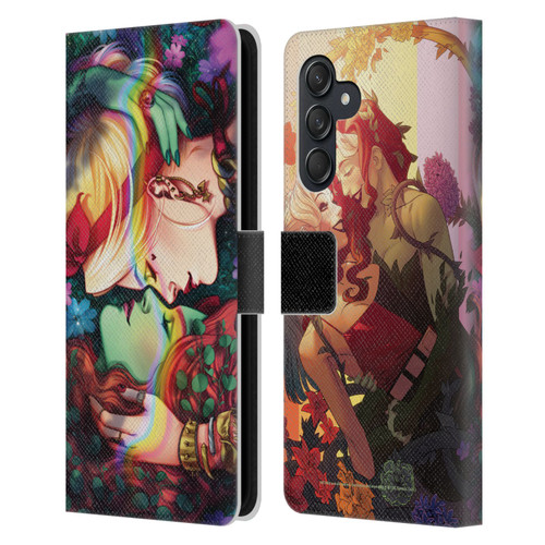 Batman DC Comics Gotham City Sirens Poison Ivy & Harley Quinn Leather Book Wallet Case Cover For Samsung Galaxy M55 5G