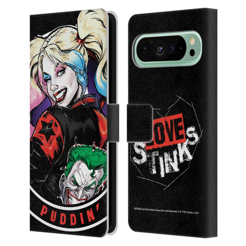 Batman DC Comics Harley Quinn Graphics Puddin Leather Book Wallet Case Cover For Google Pixel 9 Pro XL