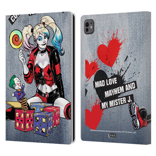 Batman DC Comics Harley Quinn Graphics Toys Leather Book Wallet Case Cover For Apple iPad Pro 11 M4 2024