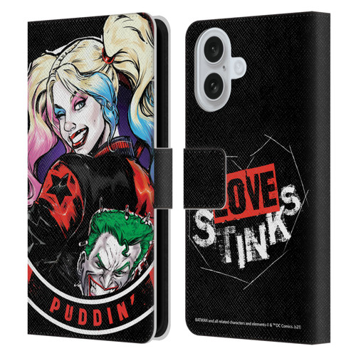 Batman DC Comics Harley Quinn Graphics Puddin Leather Book Wallet Case Cover For Apple iPhone 16