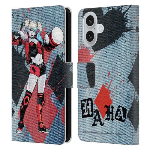 Batman DC Comics Harley Quinn Graphics Mallet Leather Book Wallet Case Cover For Apple iPhone 16