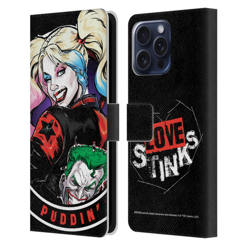 Batman DC Comics Harley Quinn Graphics Puddin Leather Book Wallet Case Cover For Apple iPhone 16 Pro Max