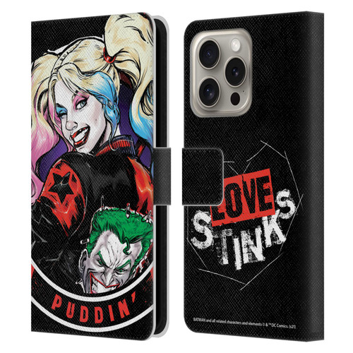 Batman DC Comics Harley Quinn Graphics Puddin Leather Book Wallet Case Cover For Apple iPhone 16 Pro