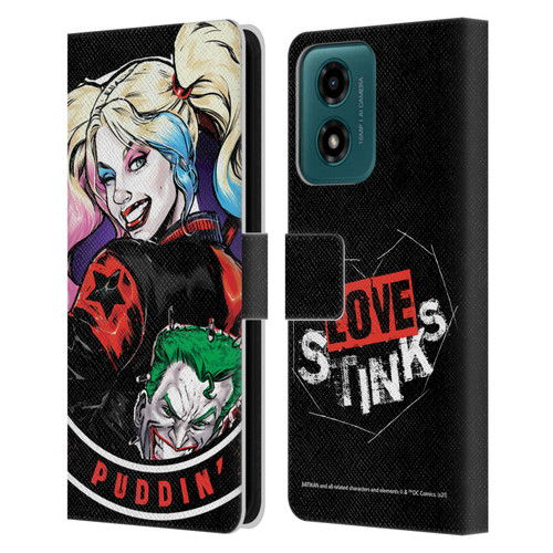 Batman DC Comics Harley Quinn Graphics Puddin Leather Book Wallet Case Cover For Motorola Moto G04/G04s/G24 4G