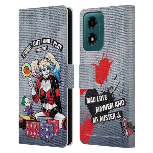 Batman DC Comics Harley Quinn Graphics Toys Leather Book Wallet Case Cover For Motorola Moto G04/G04s/G24 4G