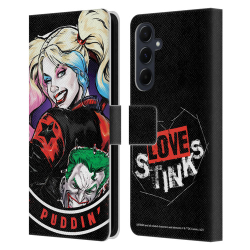 Batman DC Comics Harley Quinn Graphics Puddin Leather Book Wallet Case Cover For Samsung Galaxy A55 5G