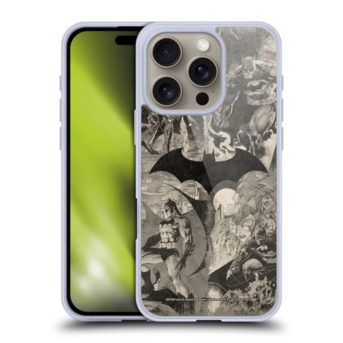 Batman DC Comics Hush Logo Collage Distressed Soft Gel Case for Apple iPhone 16 Pro