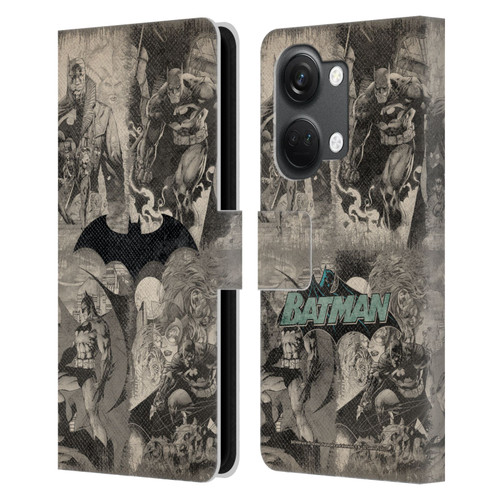 Batman DC Comics Hush Logo Collage Distressed Leather Book Wallet Case Cover For OnePlus Nord 3 5G