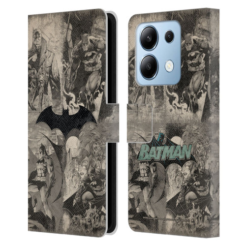 Batman DC Comics Hush Logo Collage Distressed Leather Book Wallet Case Cover For Xiaomi Redmi Note 13/13 Pro 5G