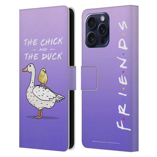 Friends TV Show Key Art Chick And Duck Leather Book Wallet Case Cover For Apple iPhone 16 Pro Max