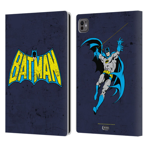 Batman DC Comics Logos Classic Distressed Leather Book Wallet Case Cover For Apple iPad Pro 11 M4 2024