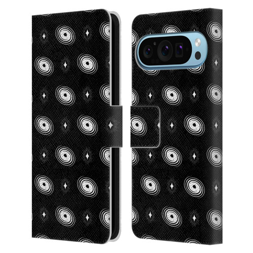 Haroulita Celestial Black And White Galaxy Leather Book Wallet Case Cover For Google Pixel 9 / Pixel 9 Pro