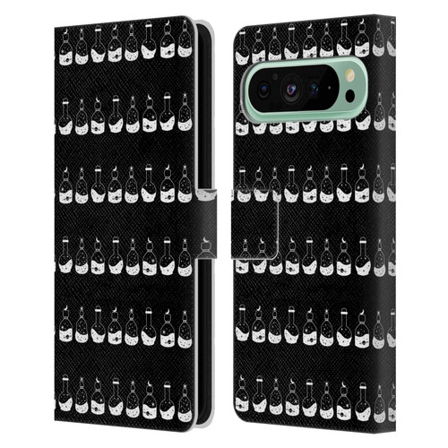 Haroulita Celestial Black And White Bottle Leather Book Wallet Case Cover For Google Pixel 9 Pro XL