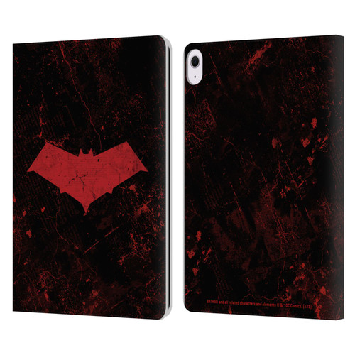 Batman DC Comics Red Hood Logo Grunge Leather Book Wallet Case Cover For Apple iPad Air 13 2024