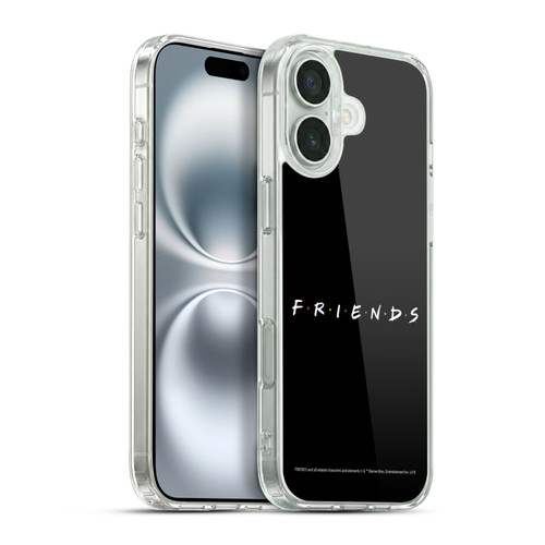 Friends TV Show Logos Black Soft Gel Case for Apple iPhone 16 Plus