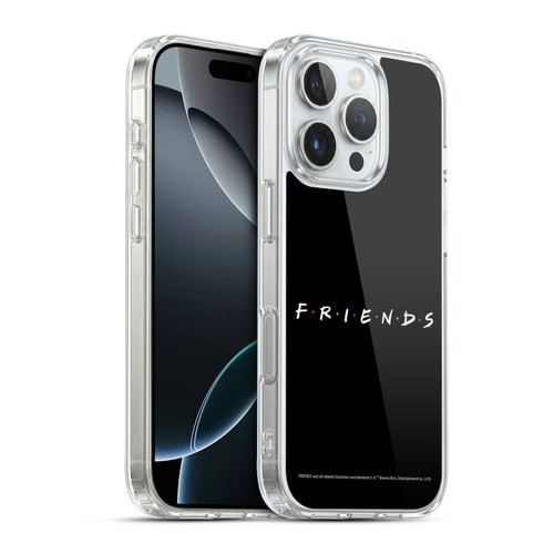Friends TV Show Logos Black Soft Gel Case for Apple iPhone 16 Pro
