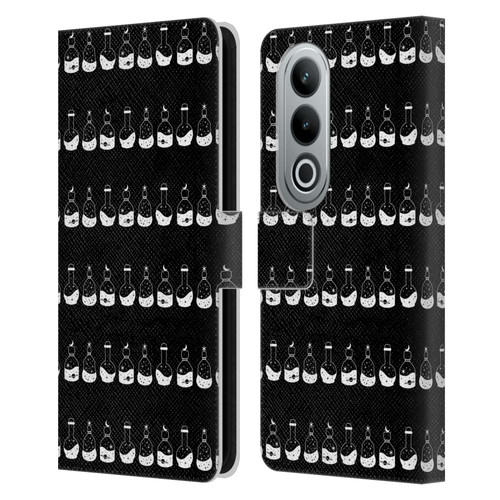 Haroulita Celestial Black And White Bottle Leather Book Wallet Case Cover For OPPO OnePlus Ace 3V 5G
