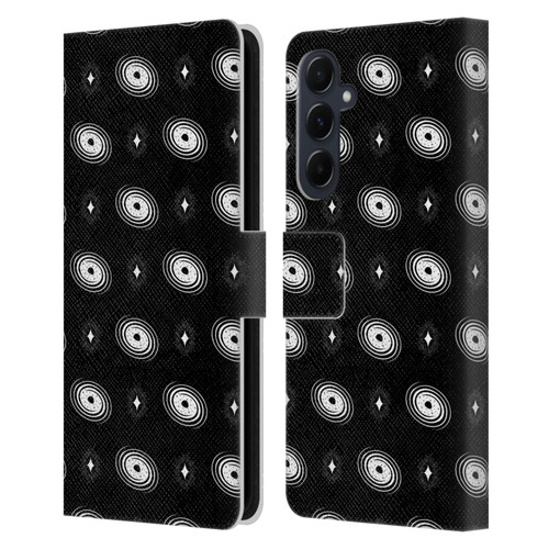 Haroulita Celestial Black And White Galaxy Leather Book Wallet Case Cover For Samsung Galaxy A55 5G