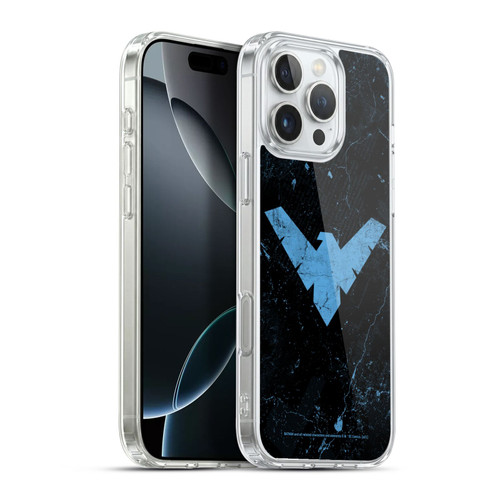 Batman DC Comics Nightwing Logo Grunge Soft Gel Case for Apple iPhone 16 Pro Max