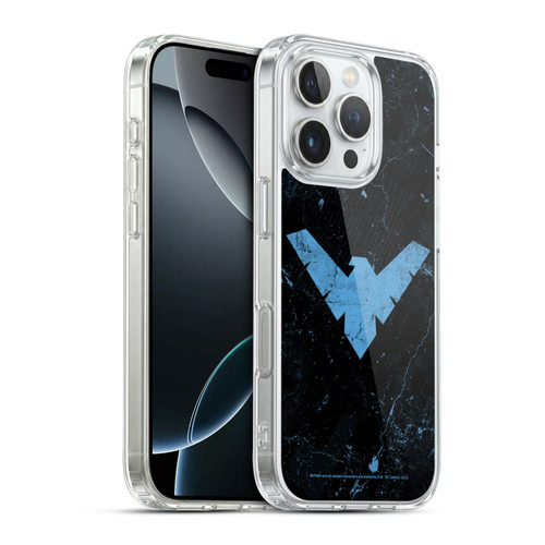 Batman DC Comics Nightwing Logo Grunge Soft Gel Case for Apple iPhone 16 Pro