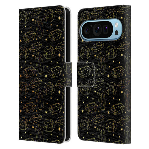 Haroulita Celestial Gold Prism Leather Book Wallet Case Cover For Google Pixel 9 / Pixel 9 Pro