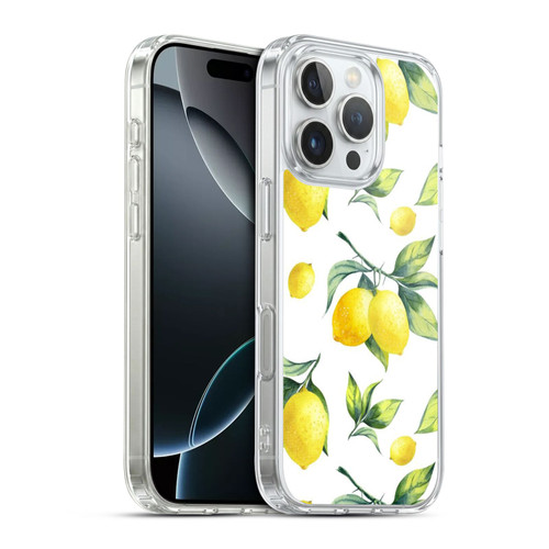 Haroulita Fruits White Lemons Soft Gel Case for Apple iPhone 16 Pro & MagSafe