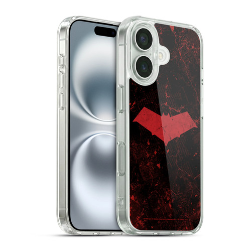 Batman DC Comics Red Hood Logo Grunge Soft Gel Case for Apple iPhone 16 & MagSafe