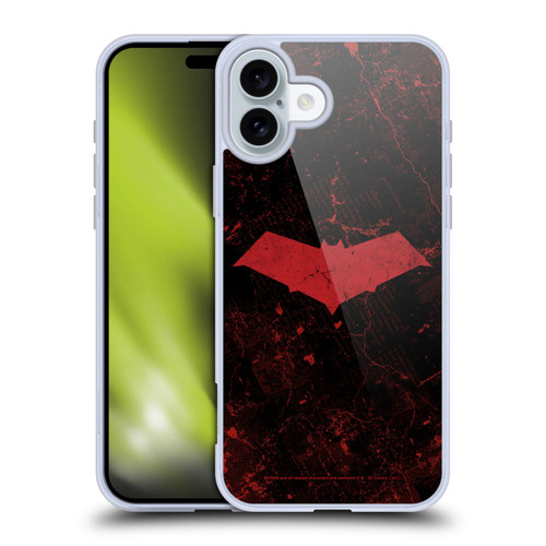 Batman DC Comics Red Hood Logo Grunge Soft Gel Case for Apple iPhone 16 Plus