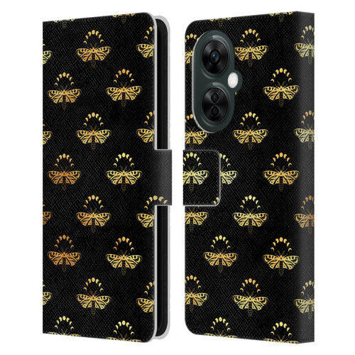 Haroulita Celestial Gold Butterfly Leather Book Wallet Case Cover For OnePlus Nord CE 3 Lite 5G