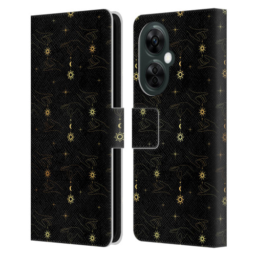 Haroulita Celestial Gold Hand Leather Book Wallet Case Cover For OnePlus Nord CE 3 Lite 5G