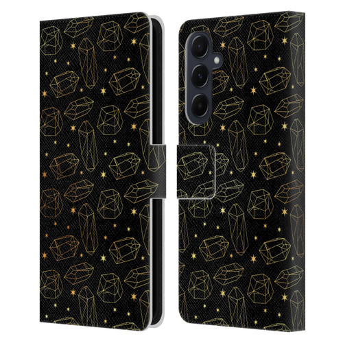 Haroulita Celestial Gold Prism Leather Book Wallet Case Cover For Samsung Galaxy A55 5G