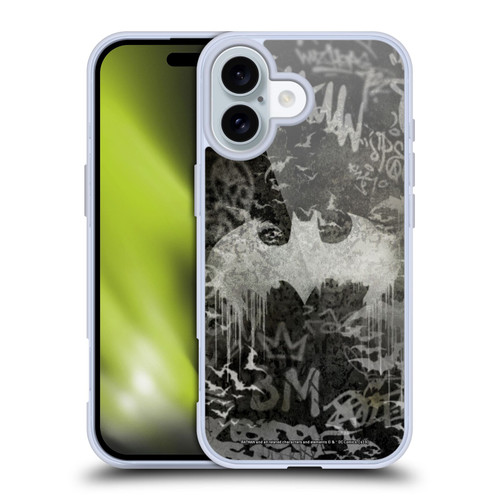 Batman DC Comics Vintage Fashion Graffiti Logo Soft Gel Case for Apple iPhone 16